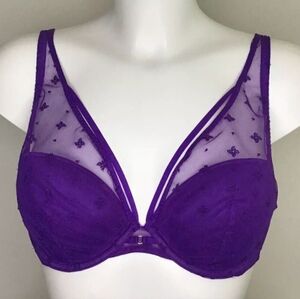 Marks & Spencer embroidered mesh underwired plunge Bra 38D